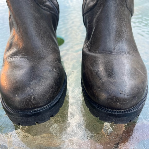 Steve Madden Navaa Dark Grey Calf Lace Up Side Zip Tall Boots - Picture 15 of 15